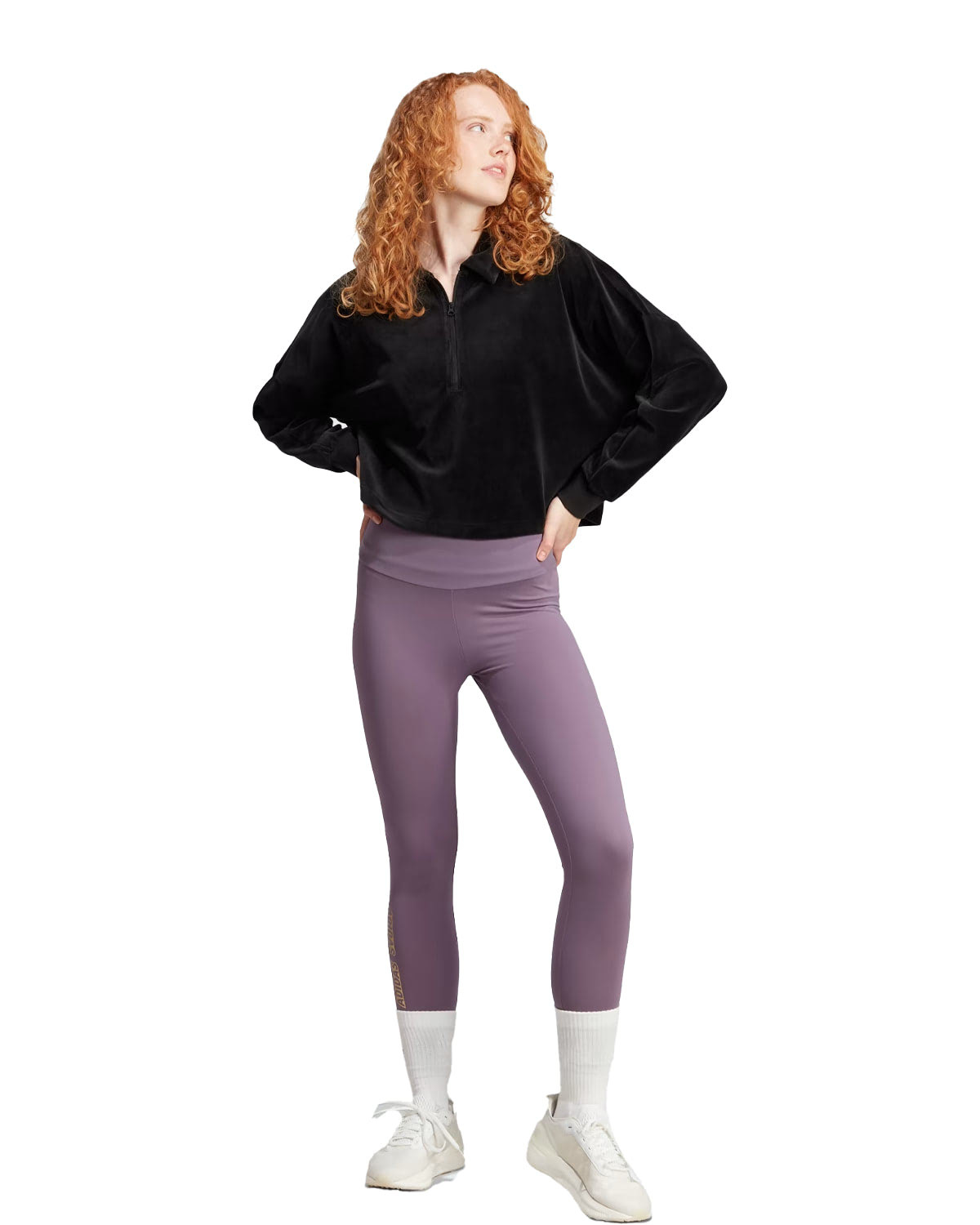 Crop velour quarter-zip sweatshirt - Image 3