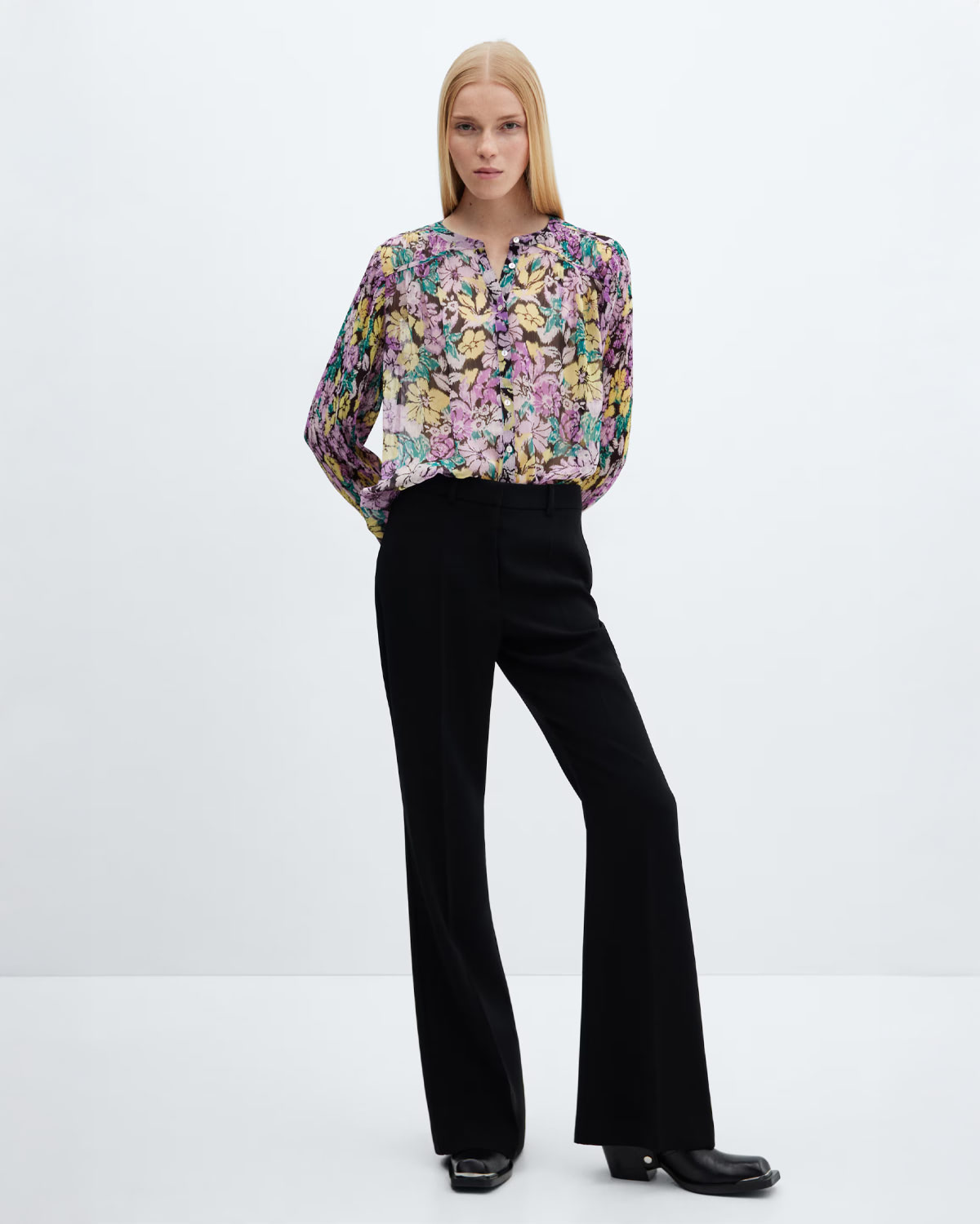 Floral textured blouse