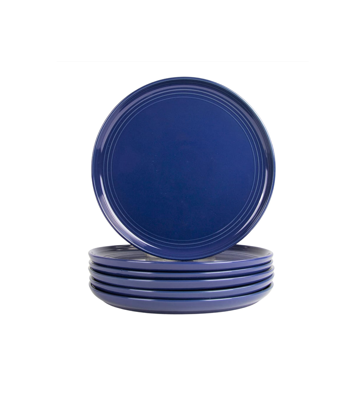 Double Line 10.5" Dinner Plate, Cobalt Blue